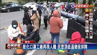 彰化口罩工廠再現人龍 民眾頂低溫徹夜排隊－民視新聞