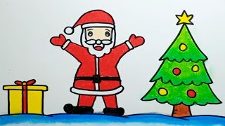 How to draw santa claus and merry christmas |Drawing easy santa claus