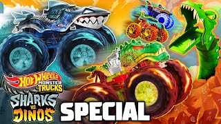 Hot Wheels Monster Trucks "SHARKS VS DINOS" | 40 Minute SPECIAL!