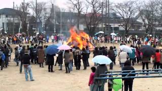 2011-01-09　どんど焼き　in熊本市立桜木小学校　俯瞰