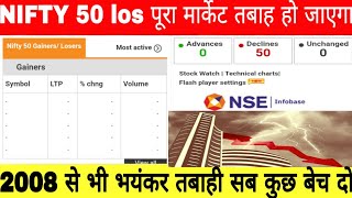 NIFTY 50 los पूरा मार्केट तबाह हो जाएगा 2008 से भी भयंकर तबाही सब कुछ बेच दो