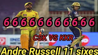 Csk Vs Kkr  match highlights || Andre Russell 11 sixes.Dhoni wining final over ||