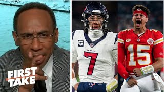 FIRST TAKE | Mahomes is the KING of Playoffs! - Stephen A. claims Chiefs will DOMINATE Texans