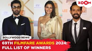 Filmfare Awards 2024 winners list: Ranbir Kapoor, Alia Bhatt, 12th Fail win BIG at the event