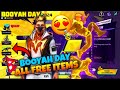 BOOYAH DAY 2024 EVENT INTERFACE AND FREE ITEMS REVIEW|NEW EVO GUN IN GAME|NEW FIST SKIN|FF NEW EVENT