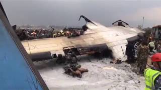 US-Bangla Airlines plane crashes at Kathmandu airport, 50 feared dead.