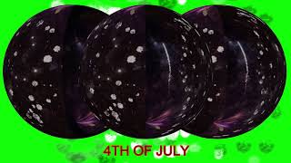 4th of July Fireworks in a globe Globe with Green Screen| 3D model with embedded video
