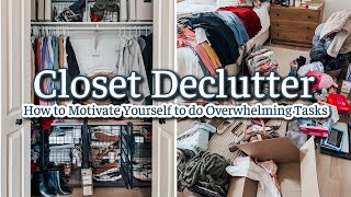 SMALL CLOSET DECLUTTER & ORGANIZATION | DECLUTTERING & ORGANIZING [TIPS to FIND YOUR MOTIVATION]