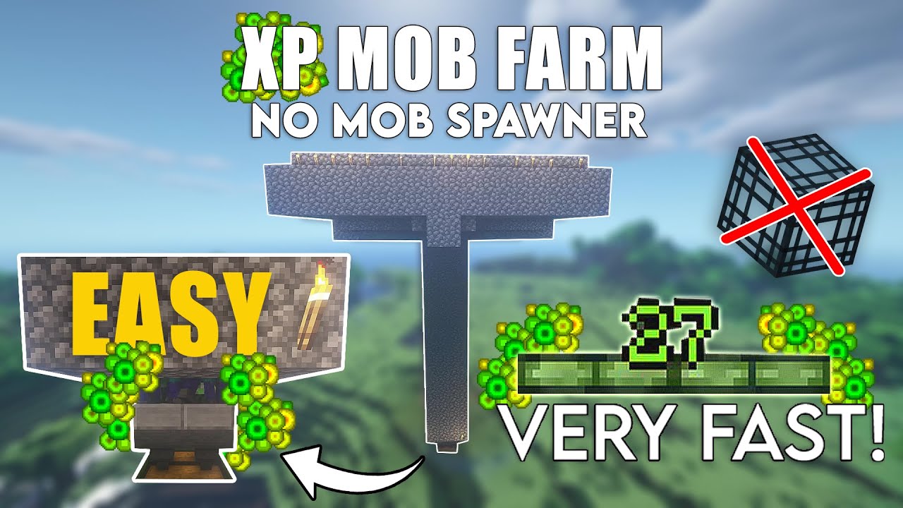 Minecraft: EASY MOB XP FARM TUTORIAL! (Without Mob Spawner) | Bedrock ...