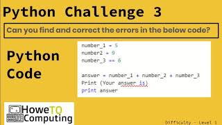 Python challenges ‐ level 1 challenge 3