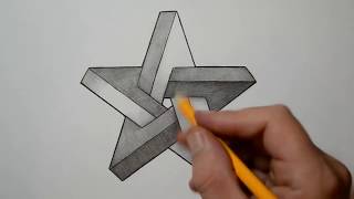 How to Draw 3d drawing an Impossible Star