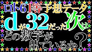 ロト６予想データ。ｄが32だった次はどの数字が出ているか