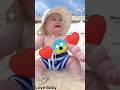 Funny baby reaction on the beach || #shorts