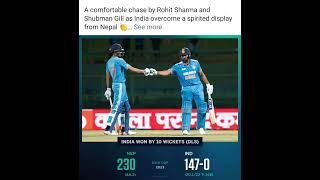 India beat Nepal by 10 wickets | Espncricinfo #indvsnep #rohitsharma #indvspak #shubmangill #cwc
