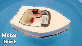 How to make an Electric Motor Boat using Thermocol and DC motor (2021)