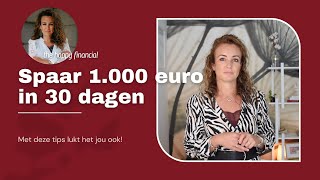 Spaar 1.000 euro in 30 dagen