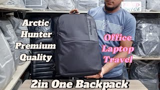 🎒Arctic Hunter 2in One 🎁প্রিমিয়াম হাই কোয়ালিটি অফিস ল্যাপটপ 15.6  ট্রাভেল ব্যাকপ্যাক 01828133204