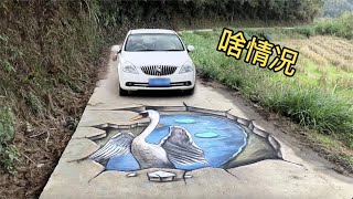 【张世先】在馬路上畫只3D天鵝，路人看到會有什麼反應？Draw a 3D swan on the road, how will passers-by react when they see it?