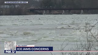 Ice jams on Kankakee River cause concern for Will County residents