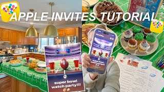 HOW TO HOST WITH *NEW* APPLE INVITES APP! | planning a superbowl party with the Apple Invites app 🏈