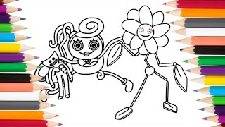 Poppy playtime chapter 2 Mommy Long Legs + Daisy Coloring  pages