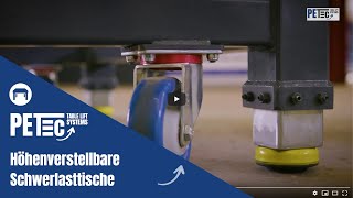 PETec Schwerlasttische, höhenverstellbar, ergonomisch, Werkbank