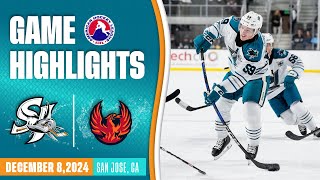 AHL HIGHLIGHTS | San Jose Barracuda vs. Coachella Valley Firebirds | Dec. 08, 2024