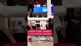 Madi Kubik 🔁 sister Hayden in Nebraska VB win 👭