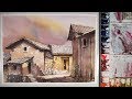 Chinese Old Village - Watercolor Landscape Painting