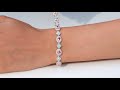 morganite blue apatite u0026 moissanite tennis bracelet in rhodium over sterling silver 11.50ctw