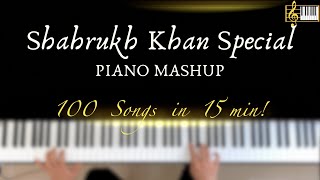 Shahrukh Khan 100 Songs Piano Mashup | Old to New Songs Piano Mashup | Instrumental | Roshan Tulsani