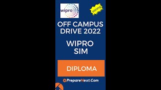 Wipro SIM(Job+B.Tech Degree) | Wipro Off Campus Drive 2022 Across India