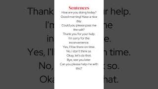 Words Sentences English