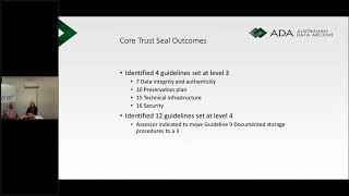 Trusted Data Repositories - CoreTrustSeal - ADA's experience