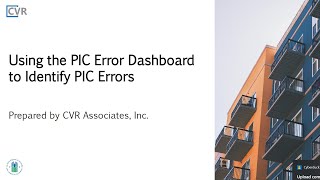 Using the PIC Error Dashboard to Identify PIC Errors