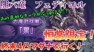 【六竜HL】闇六竜『フェディエル』をマグナで攻略！あのイベントキャラがぶっ刺さり！？十天衆/十二神将/リミ/期間限定全てなし！【グラブル】