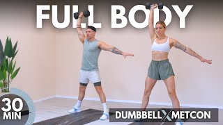 30 Min TOTAL BODY WORKOUT with WEIGHTS | Strength \u0026 Conditioning