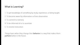 Data Mining the City FA14: Week 9 ML Lecture Part 2/13: What is learning?
