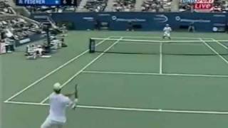 Nalbandian vs Federer US Open 2003 2nd set Battle