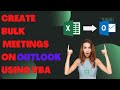 How to create Bulk Appointments / Meetings in Outlook using VBA Automatically | Excel