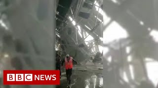 Turkey airport roof collapses in snowstorm - BBC News