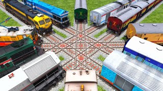 ALL TRAINS PASSING BY DIAMOND RAILROAD🏉 TRACK RISKY RAILROAD TRACK/@Trains_Crossing595