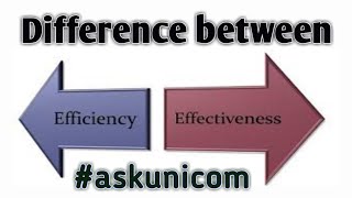 Difference between efficiency and effectiveness ll #askunicom