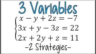 Solving 3-Variable Equations Using Two Different Methods | Step-by-Step Tutorial