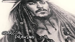 Drawing Captain Jack Sparrow - Johnny Depp potrait - Time Lapse Drawing  -  DrawAFect