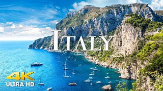 FLYING OVER ITALY (4K UHD) Amazing Beautiful Nature Scenery with Relaxing Music | 4K VIDEO ULTRA HD