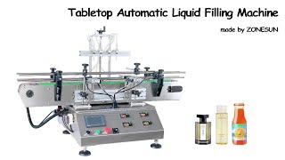 ZONESUN ZS-DTMP4C Automatic Desktop 4 Nozzles Oral Liquid Bottles Magnetic Pump Filling Machine