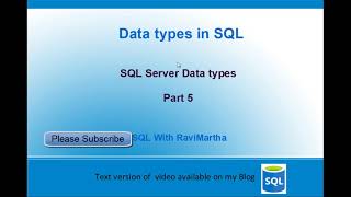 Data types in SQL Server | Int | BigInt | Char | Varchar | datetime | Date | Nvarchar