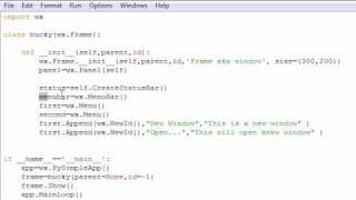 wxPython Programming Tutorial - 3 - Creating a Menu Bar