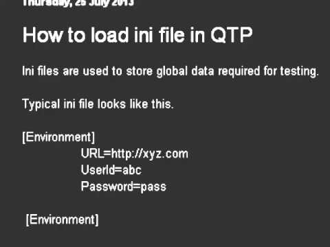 Load ini file in QTP Load ini file in QTP